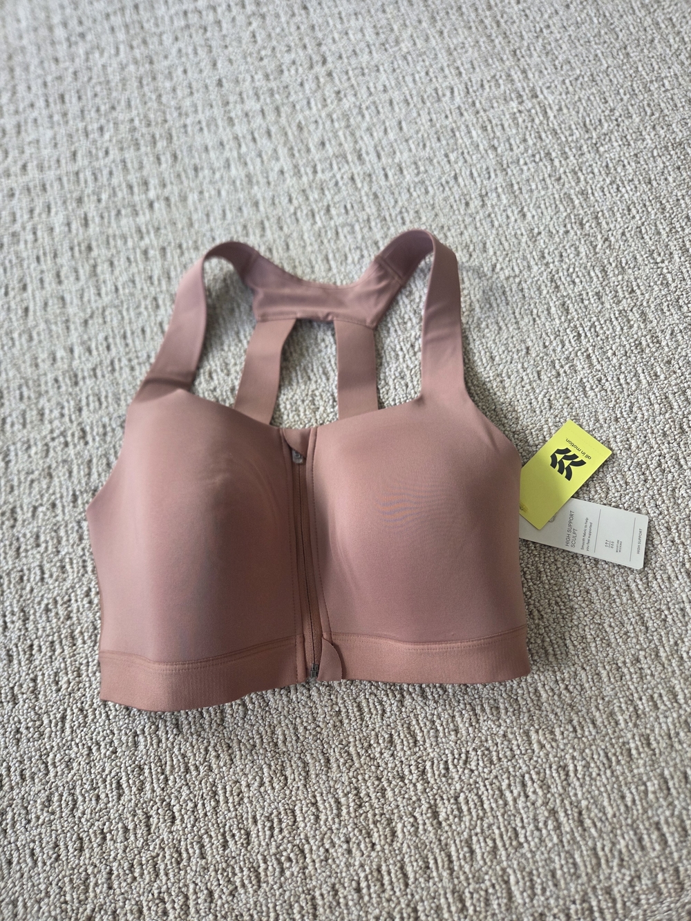 all in motion Front-Zip High Support Sports Bra in Dusty Mauve